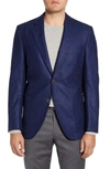 PETER MILLAR HYPERLIGHT CLASSIC FIT WINDOWPANE WOOL & LINEN SPORT COAT,R60666