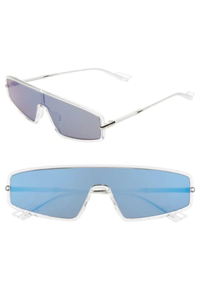 Dior Homme Mercure 99mm Shield Sunglasses In Crystal/ Gray Blue