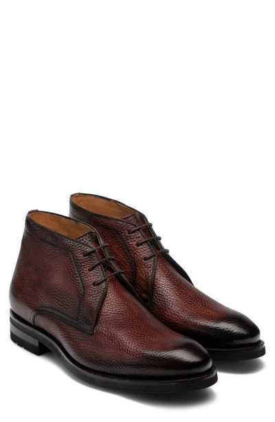 Magnanni Men's Malone Pebbled Leather Chukka Boots In Mid Brown