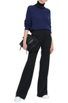 Prada Woman Ribbed Jersey Flared Pants Black In Black