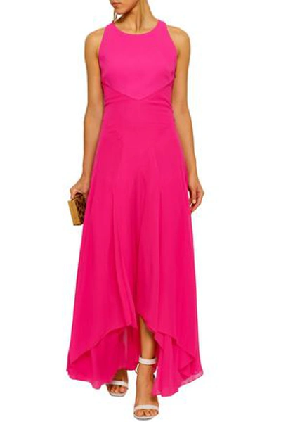 Roberto Cavalli Ruffled Silk-georgette And Crepe Gown In Pink
