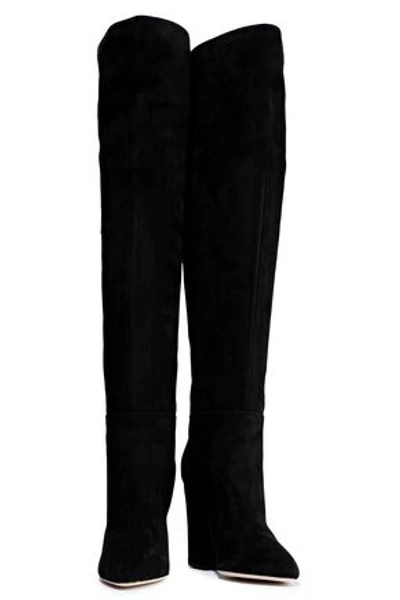 Sergio Rossi Suede Over-the-knee Boots In Black