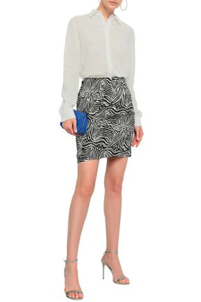 Roberto Cavalli Sequin-embellished Silk-voile Shirt In White