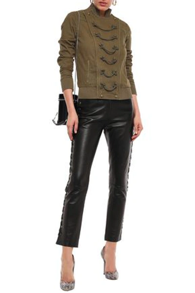 Saint Laurent Cotton-blend Twill Jacket In Army Green
