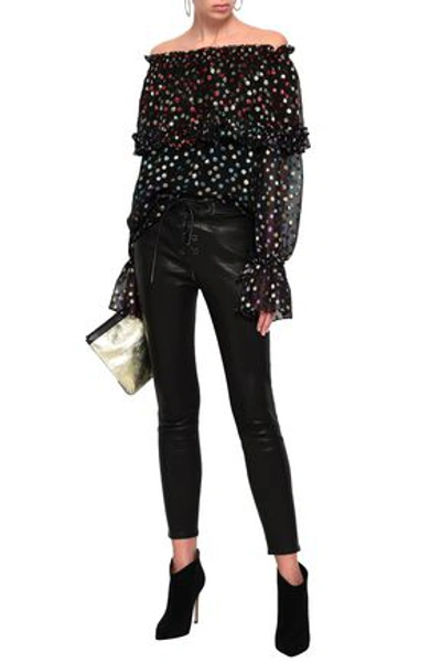 Saint Laurent Gypsy Blouse With Smocked Shoulders In Black