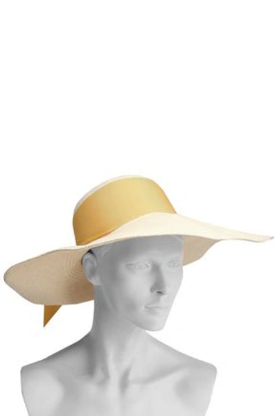 Sensi Studio Woman Grosgrain-trimmed Woven Straw Hat Beige In Neutrals