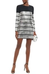 TOM FORD METALLIC LEATHER-APPLIQUÉD CADY MINI DRESS,3074457345620954796