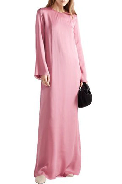 The Row Antoi Washed Silk-charmeuse Gown In Pink
