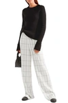 THE ROW CHECKED SILK-TWILL WIDE-LEG trousers,3074457345620810130