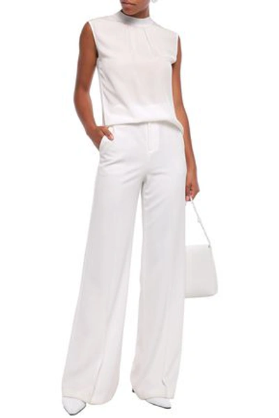 Vince Gathered Silk Top In White