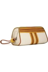 TORY BURCH TORY BURCH WOMAN TEXTURED-LEATHER POUCH OFF-WHITE,3074457345620950164