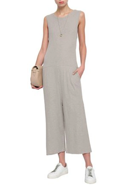 American Vintage Cutout Cropped Ribbed-knit Jumpsuit In Gray
