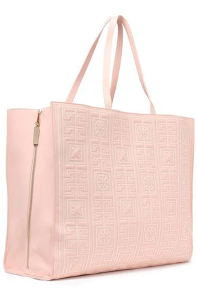 Versace Woman Quilted Patent And Smooth-leather Tote Blush In Pink