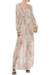 ZIMMERMANN BAYOU SHIRRED FLORAL-PRINT SILK-GEORGETTE MAXI DRESS,3074457345621347378