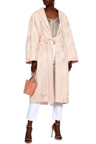 Zimmermann Folly Embroidered Cotton-sateen Coat In Pastel Pink
