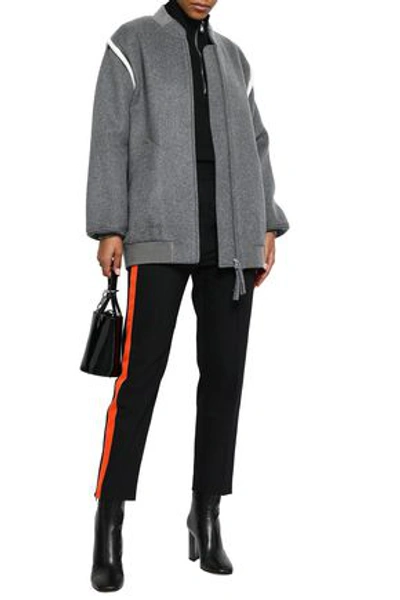 Alexander Wang T Alexanderwang.t Woman Wool-blend Fleece Bomber Jacket Gray