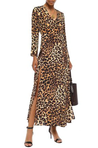 We Are Leone Leopard-print Silk Crepe De Chine Maxi Wrap Dress In Animal Print