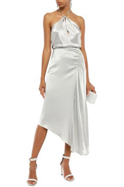 Les Héroïnes By Vanessa Cocchiaro J.k. Asymmetric Gathered Satin Midi Skirt