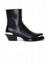 VETEMENTS BLACK LEATHER COWBOY BOOTS,UAH20VET191009-105/BLK