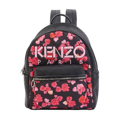 Kenzo Flowers Logo Backpack In Rose Begonia