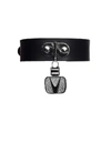 VETEMENTS VETEMENTS BLACK LEATHER CHOKER WITH CRYSTALS,USS198010/blk