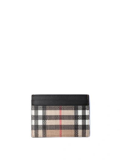 Burberry Sandon Vintage Check Card Case In Black