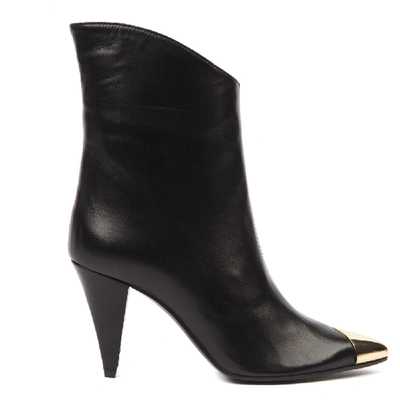 Aldo Castagna Black Leather Boots With Metal Toe