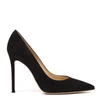 Gianvito Rossi Ellipsis High-back Suede Pumps In Black
