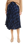 VINCE TIE DYE PLEATED SKIRT,V619530535