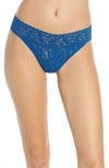 Hanky Panky Signature Lace Low Rise Thong In Oxford Blue