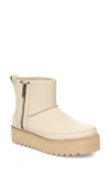 Ugg Classic Rebel Mini Biker Platform Bootie In Bone Leather