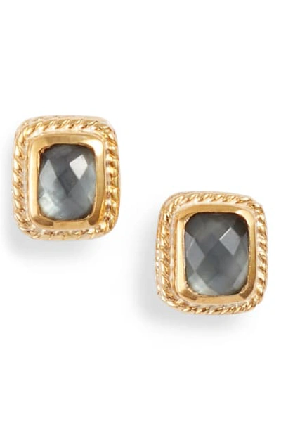 Anna Beck Cushion Stone Stud Earrings (nordstrom Exclusive) In Gold/ Grey Quartz