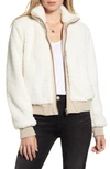 CUPCAKES AND CASHMERE KENDAL REVERSIBLE FAUX SUEDE & FLEECE BOMBER JACKET,CJ302951