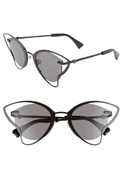 Moncler X 4 Simone Rocha 58mm Butterfly Sunglasses In Shiny Black /smoke