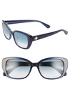 Kate Spade Kenzie 53mm Oval Sunglasses In Blue/ Dark Blue Grad