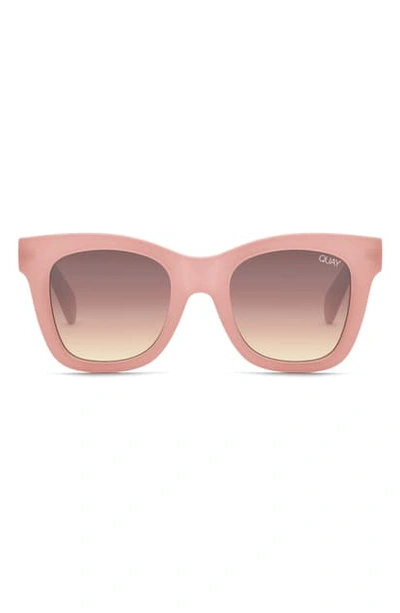 Quay After Hours 50mm Square Sunglasses In Pink/ Brown