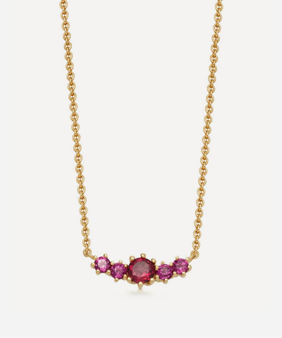 Astley Clarke Mini Linia Rhodolite And 18ct Gold-plated Sterling Silver Pendant Necklace