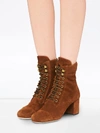 MIU MIU LACE-UP ANKLE BOOTS