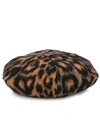 SONIA RYKIEL LEOPARD PRINT BERET HAT