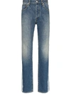 Ambush Reflective Panel Straight Leg Jeans In Blue
