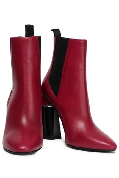 3.1 Phillip Lim / フィリップ リム Drum Leather Ankle Boots In Burgundy
