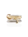 SPINELLI KILCOLLIN 18K GOLD AND SILVER FOUR LINK RING