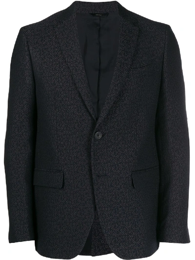 Fendi Jacquard Slim-fit Jacket In Blue