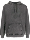 Hydrogen Skull Embellished Hoodie In Grey