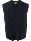 N.PEAL DOUBLE-BREASTED KNITTED WAISTCOAT