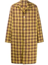 GUCCI LOGO PRINT CHECKED TRENCH COAT