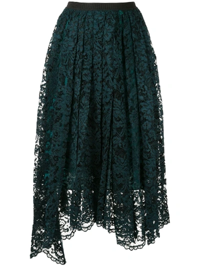 Antonio Marras Pleated Lace Skirt In Blue