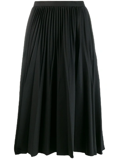 Kenzo Pleated Midi Skirt In Black