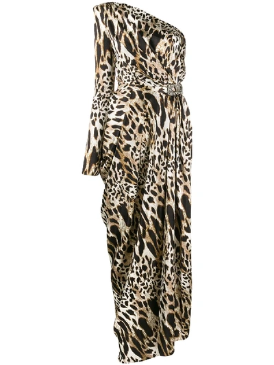 Alexandre Vauthier Leopard Print Evening Dress In Multicolor