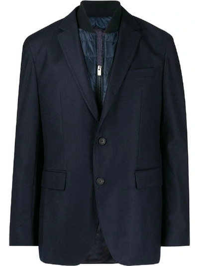 Hugo Boss Layered Padded Blazer In Blue